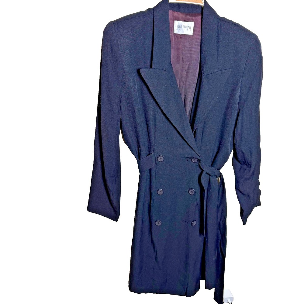 Hugo Buscati Milano Vintage Women's Black Blazer Jacket Dress‎ Size Large